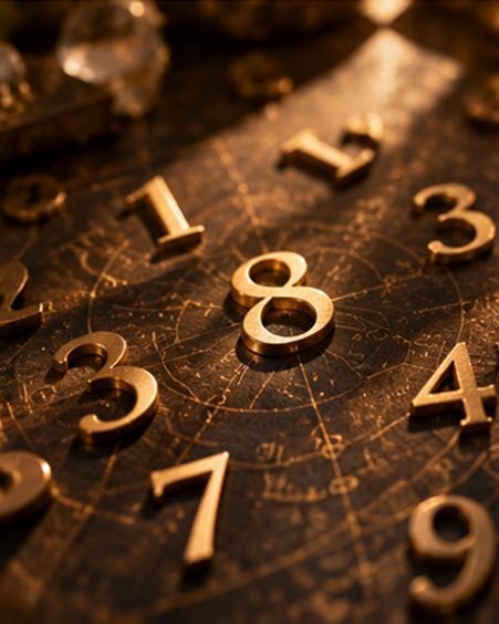 Numerology numbers in gold