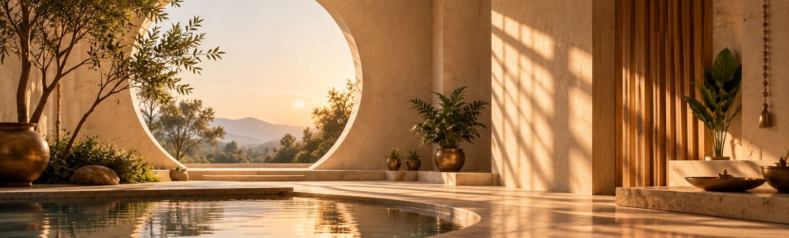 Vastu-aligned architecture in warm sunlight